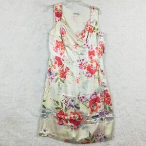 Pendleton Dress Womens Silk Sheath Knee Length Floral Jumper Pockets 8 New